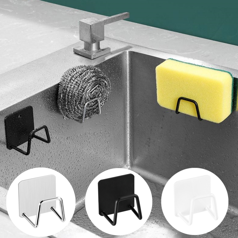 Kitchen Gadgets Rack - Keuken RVS Gootsteen Sponzen Houder Zelfklevende