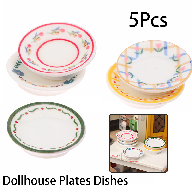 Kitchen Gadgets Website - 5 Stuks 1/12 Poppenhuis Mini Platen