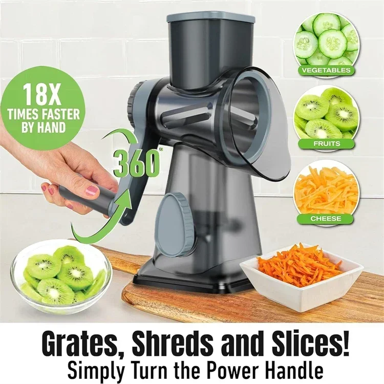 Kitchen Gadgets New 2025 - 2025 3-in-1 Rotatiekaasrasp Multifunctionele Handmatige Groentesnijder