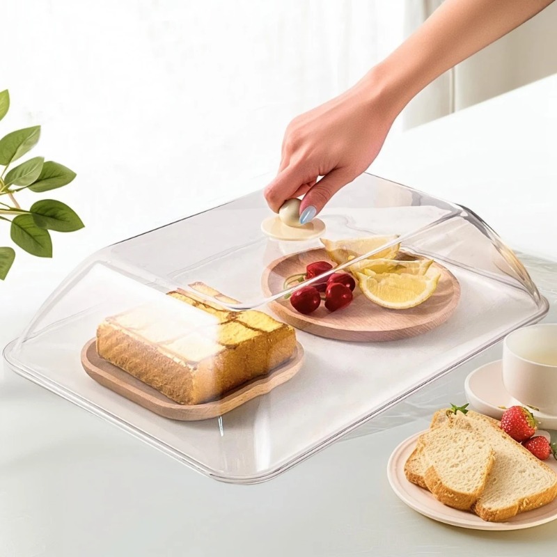 Kitchen Gadgets Website - WORTHBUY Herbruikbare Plastic Voedselafdekking Transparant Stofdicht