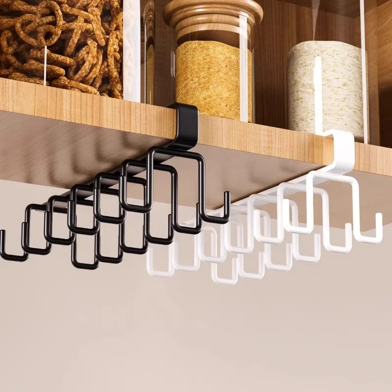 Kitchen Gadgets Rack - Nieuw 1PC Gatvrij Keukenhaakrek, Ijzeren Dubbele