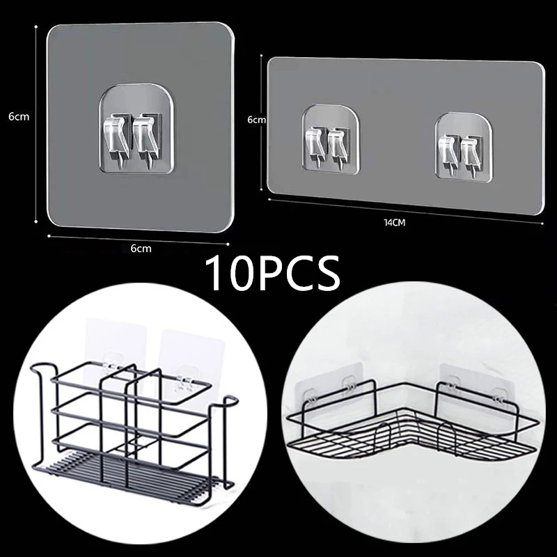 Kitchen Gadgets Rack - 10Pcs Transparant Opknoping Plank Haken Muur
