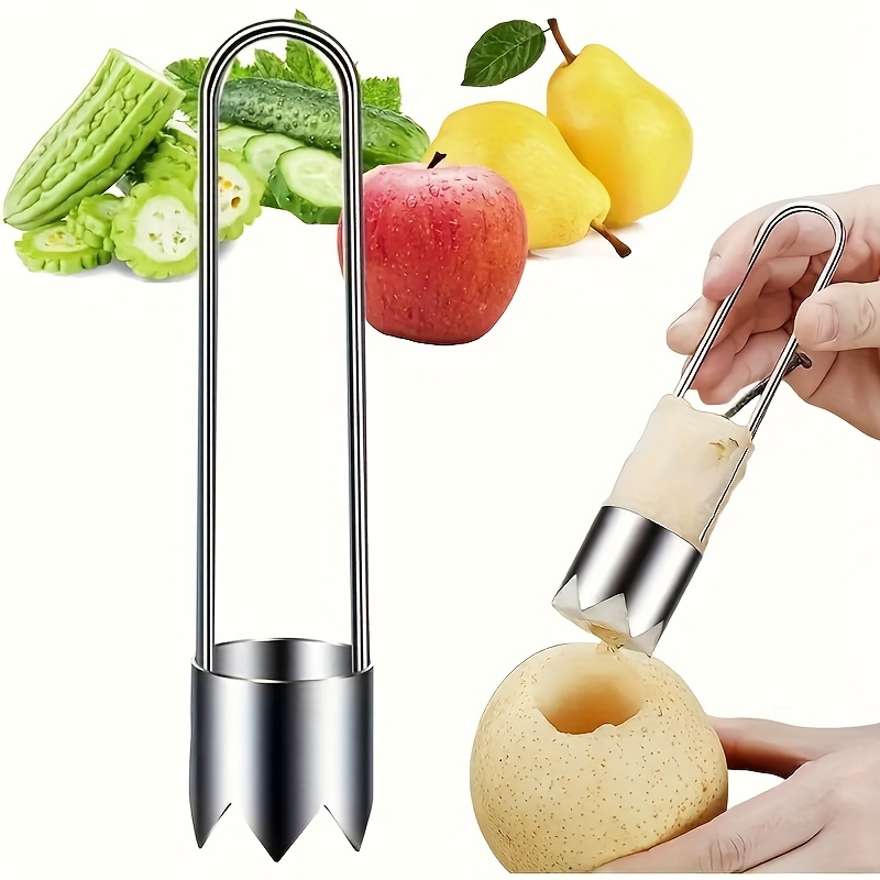 Kitchen Gadgets Website - Roestvrijstalen fruit- en groentepitverwijderaar, paprika-zaadverwijderaar, appel-