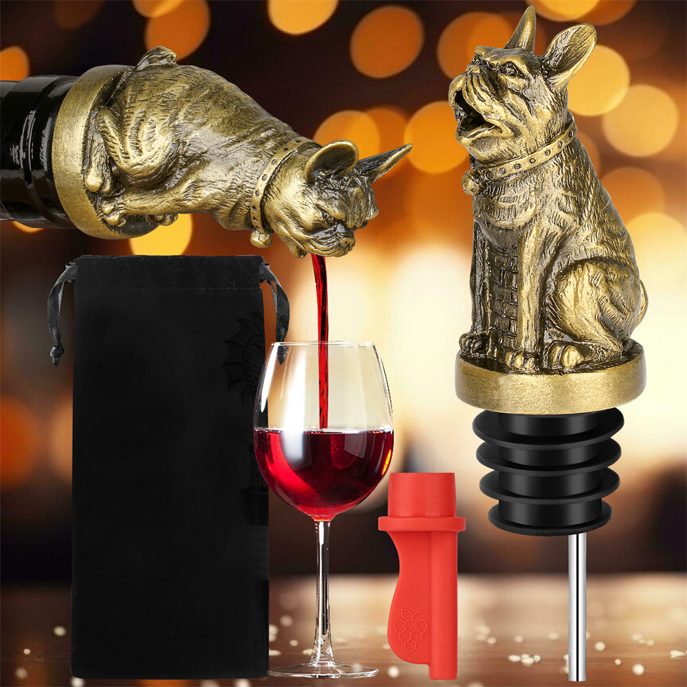 Kitchen Gadgets Worth Buying - Leuke Franse Bulldog Wijn Pouer Flessenstop