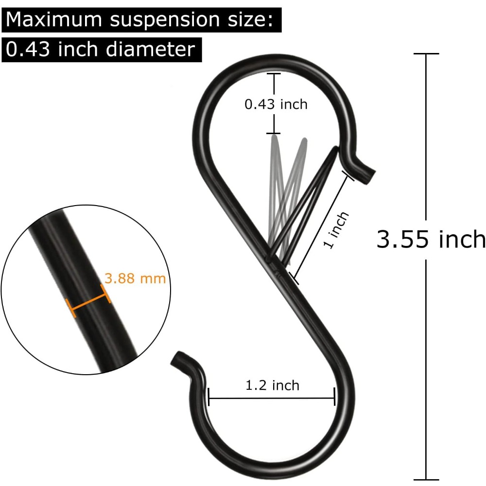 3,5 inch zware S-haken met vei - Kitchen Gadgets Rack recensie en prijs